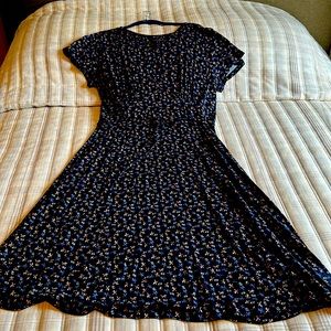 Long Tall Sally Teardrop Neckline Black Floral Dress